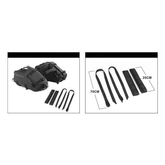 Sacos laterais para moto 18L/28L/48L - Impermeáveis sistema de fixação