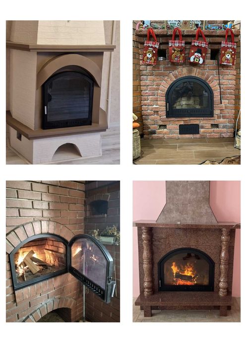 Дверця для каміна арочна на замовлення, дверца в камин со стеклом арка