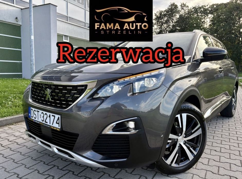 Peugeot 5008 Kamery 360 Masaże Sam parkuje Martwe pole 7 miejsc FullLed Zarejestrow