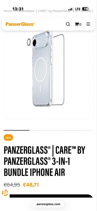 Capa Panzer Galss Explorer CARE  iphone Air - 3 em 1