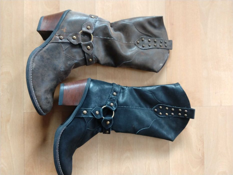 Kozaki kowbojki czarne i brąz rozmiar rozmiar 38,39 i 40