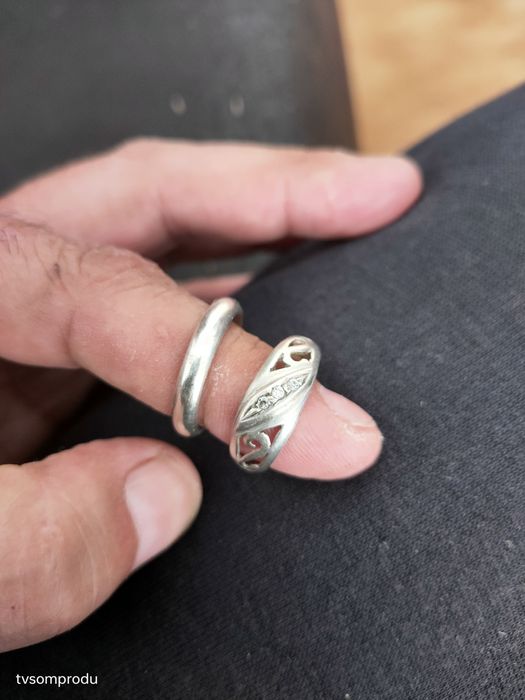 Anel em prata e aliança em prata