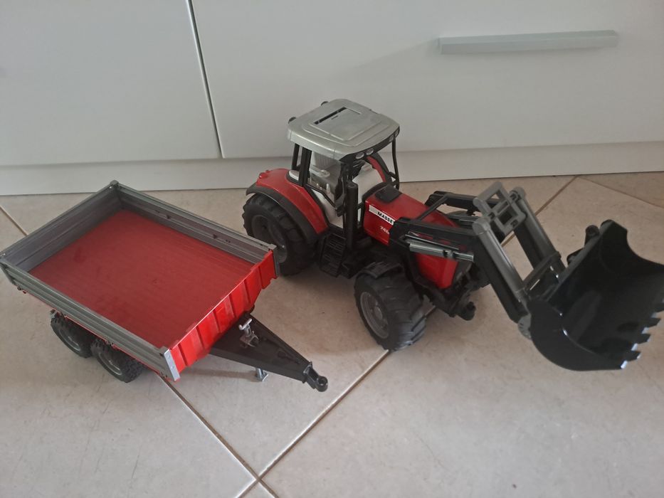 Ciągnik traktor Ferguson 7480 tur przyczepa Bruder