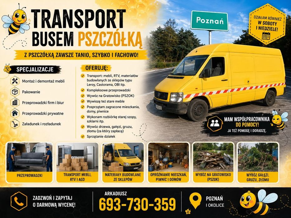 Wywóz Transport Przeprowadzki Busem TANIO !  Polecam ! ! !