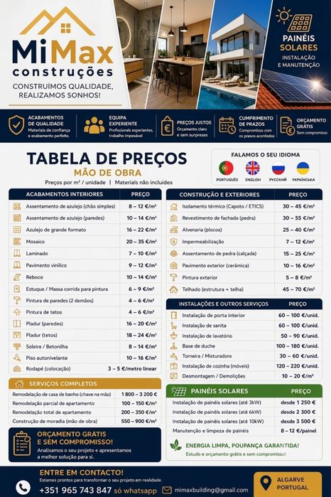 Remodelações e Construção em Geral — Serviços Profissionais