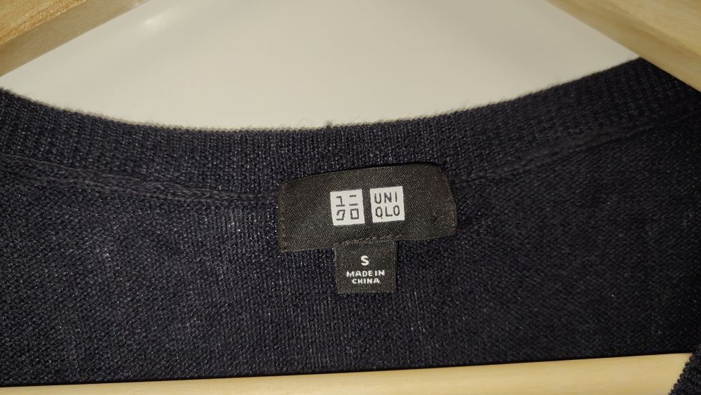 Sweter Uniqlo r. S granat serek LEN