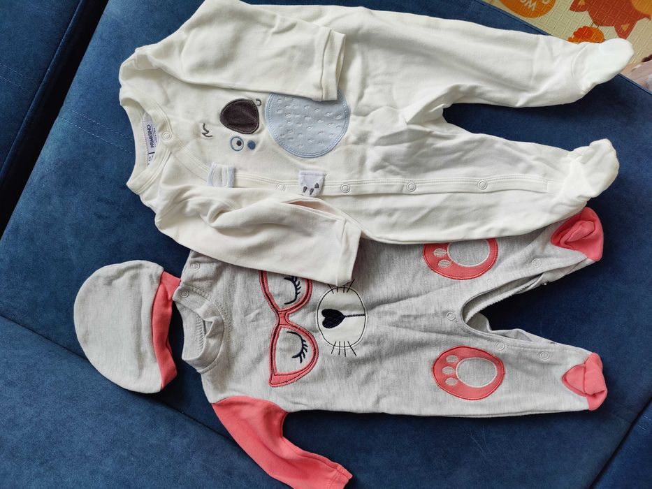 2-pack nowych pajacyków bawełnianych, 56-62 cm