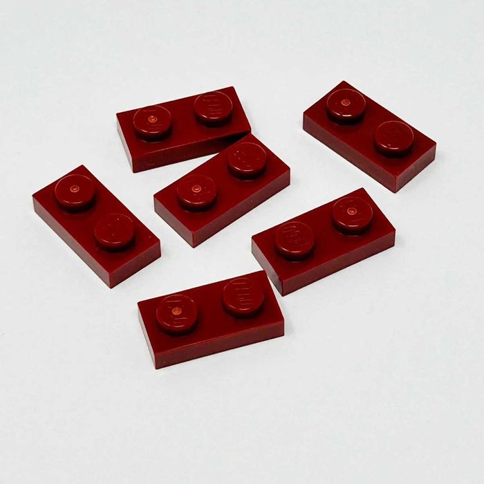 LEGO płytka 1x2 ciemny czerwony 3023
