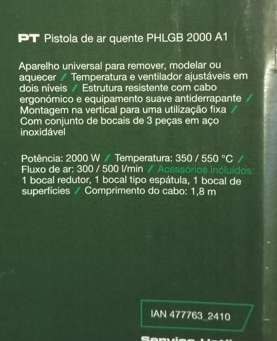 Pistola de ar quente Parkside