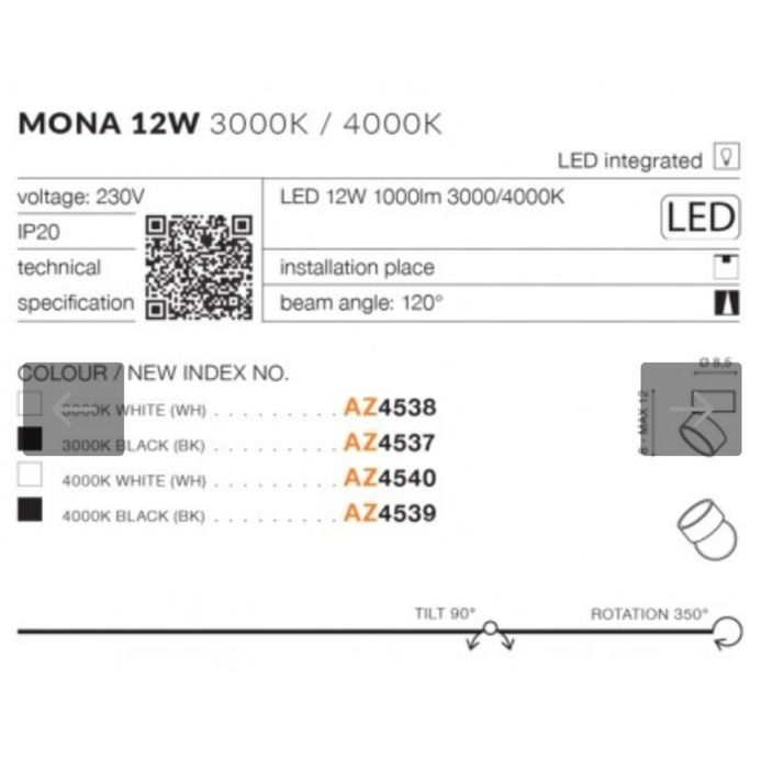 Lampy spotlight Mona Azzardo