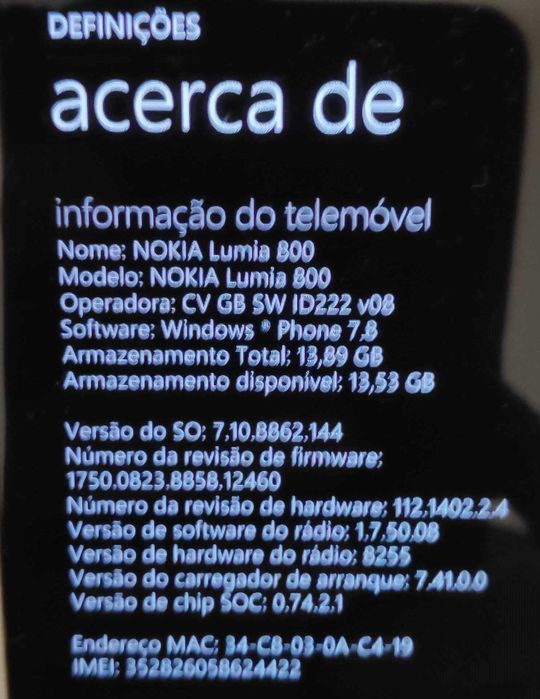 Nokia Lumia 800.