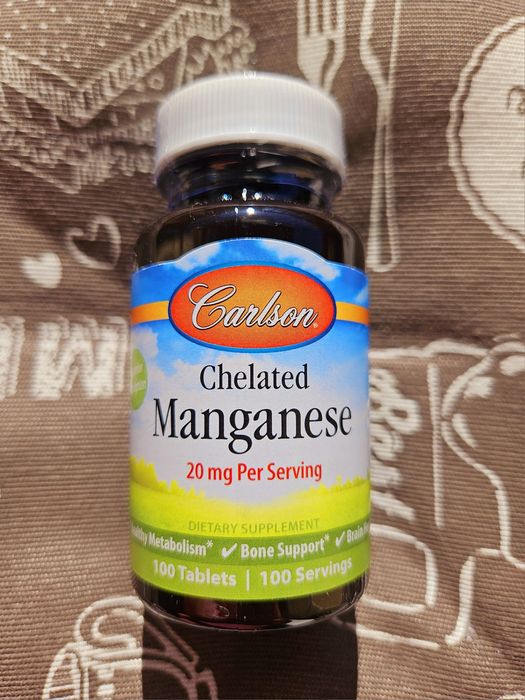 Carlson Хелатний марганець 20 мг 100 таблеток Chelated Manganese manganese марганец хелат  для костей суставов 100 таб