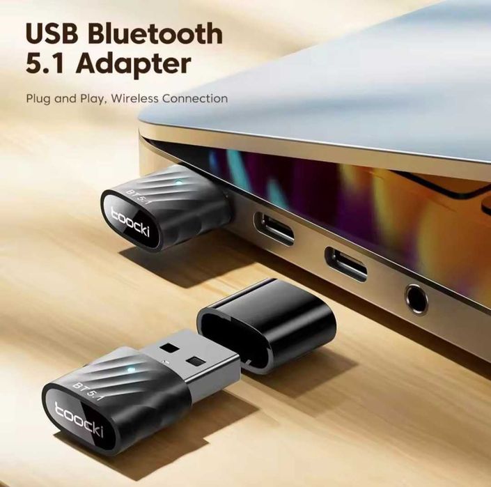 USB Bluetooth 5.1 Адаптер Toocki для ПК / Навушників / Геймпада (Блютуз приймач)