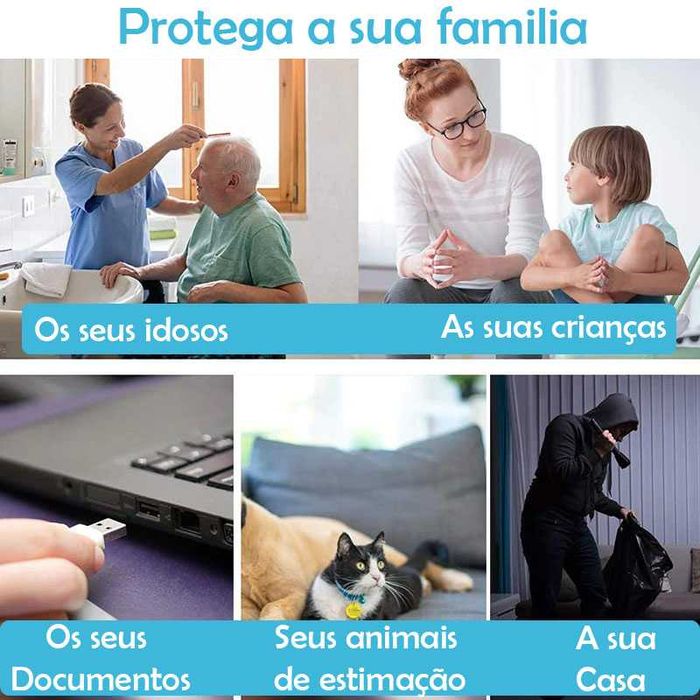 camera wifi em relogio de mesa APP telemovel tuya Android ios full HD64284480968707122