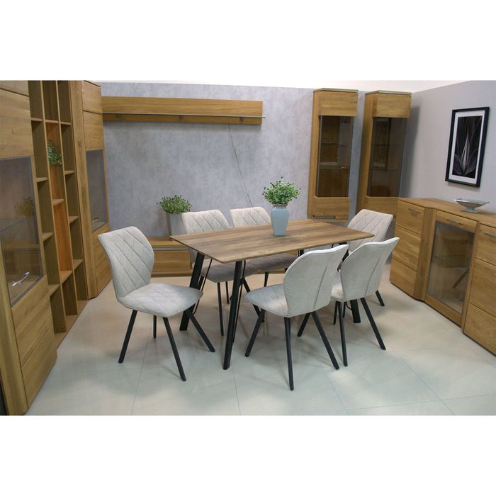 Stół z krzesłami stół +4 krzesła dębowy loft metalowe nogi