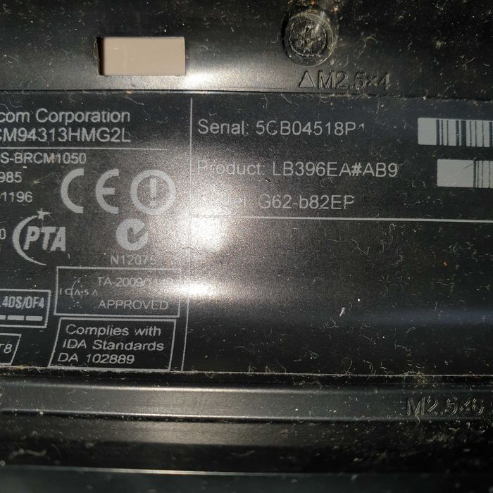 display HP G62 testado sem anomalia, restantes peças sob consulta