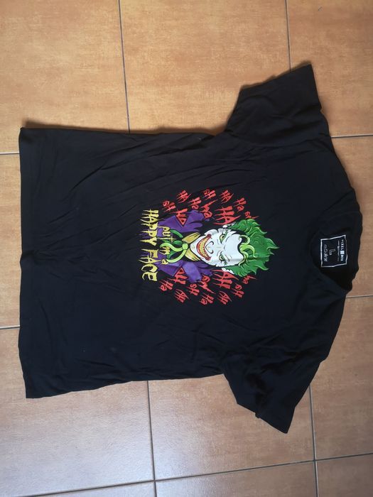 Koszulka męska czarna z nadrukiem Joker. Rozmiar L.