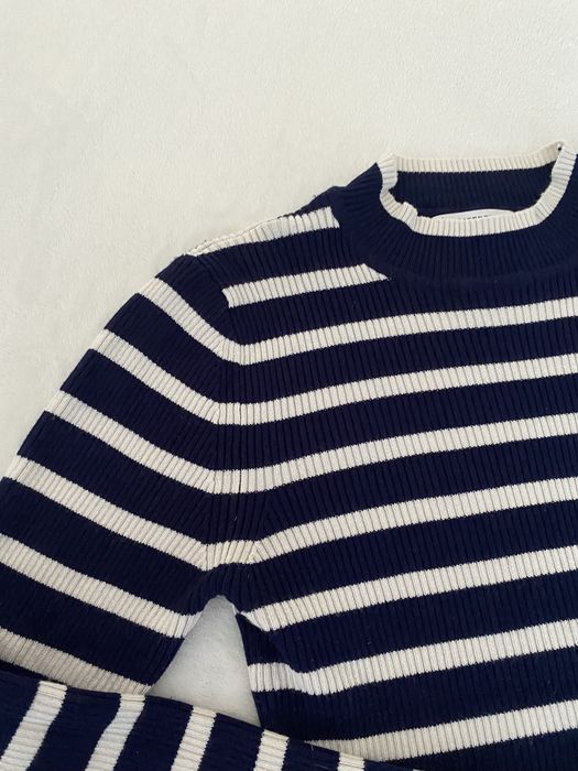 Sweter w paski prążek , półgolf, bawełniana bluzka m