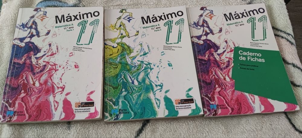 Livros matemática 11, livro de fichas, resumo de exame
