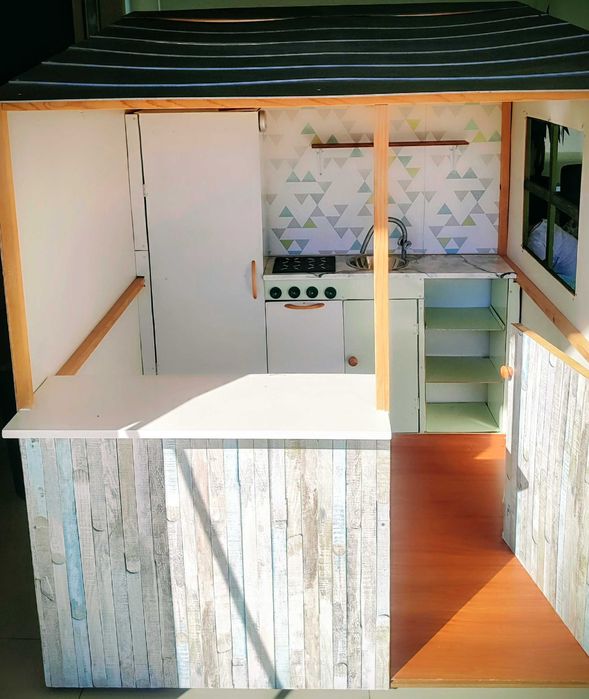 Casinha de madeira com cozinha - brincar 1.20m*1.20m
