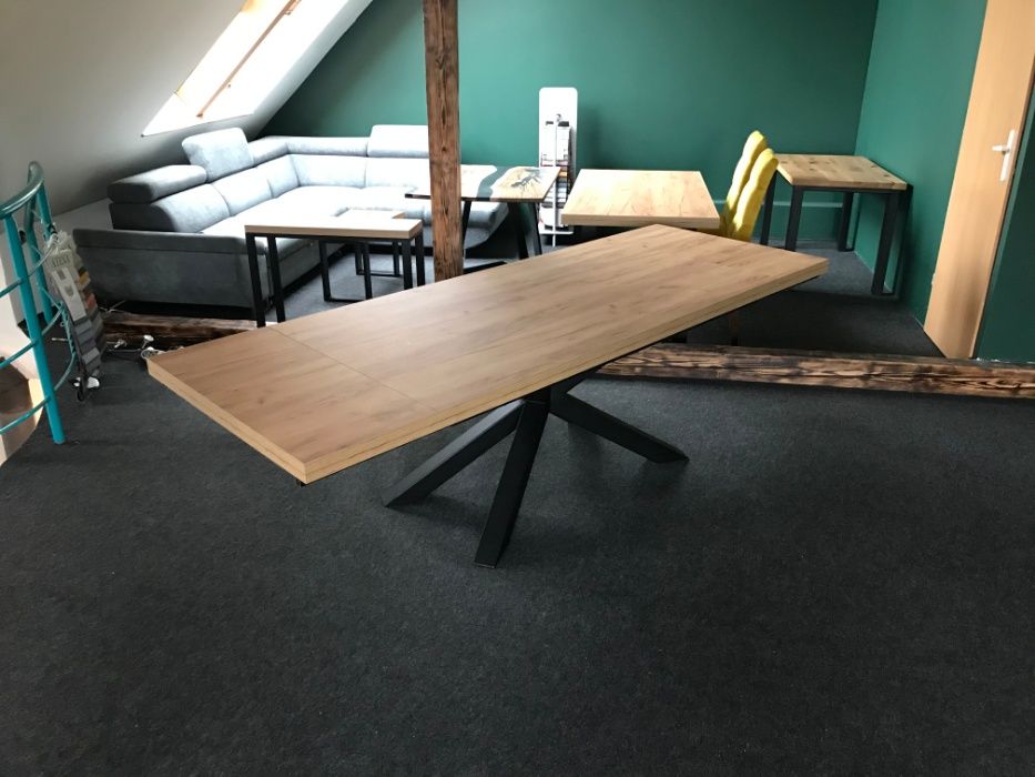 Stół 250x90 Loft Dąb Craft złoty