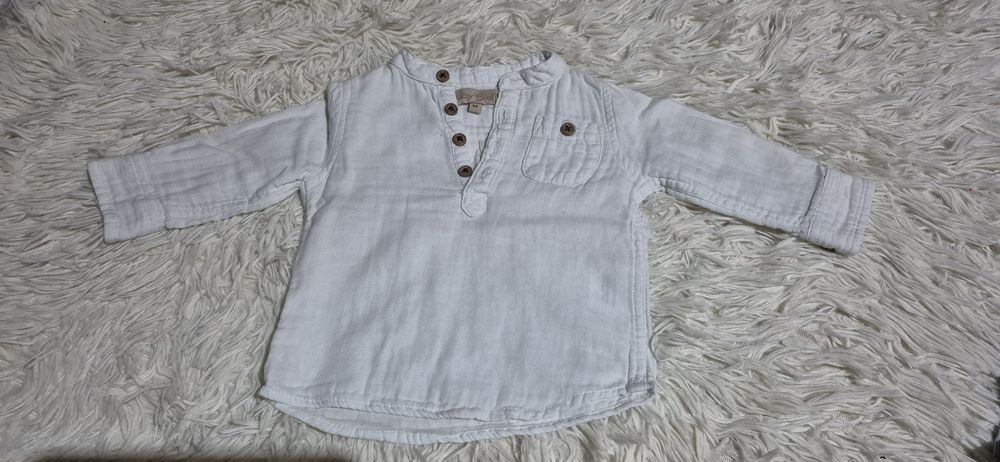 Koszula biała bez kołnierza 68