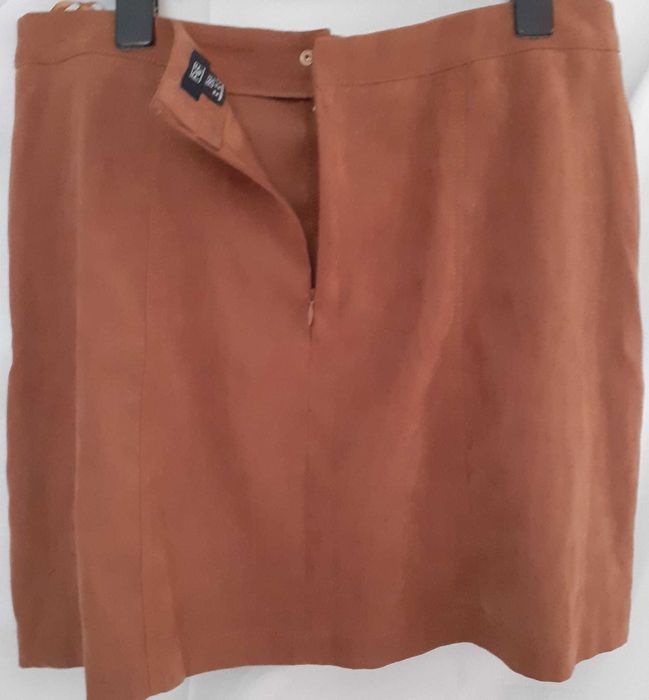 F&F spódniczka brązowa Eko skóra XL mini