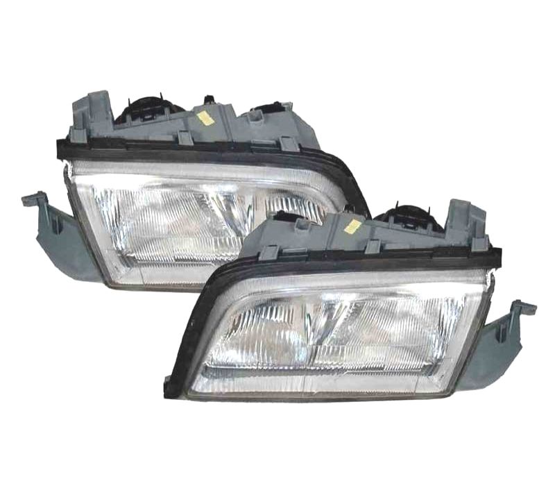 FARÓIS MERCEDES CLASSE C W202 96-00 FUNDO CROMADO