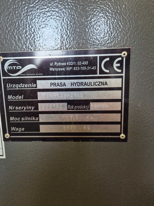 Prasa chydrauliczna krawędziarka