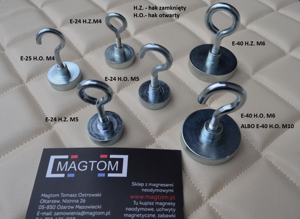Uchwyt magnetyczny magnes neodymowy z hakiem otwartym M4 D 25