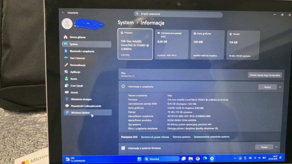 Tablet Microsoft Surface Pro 7