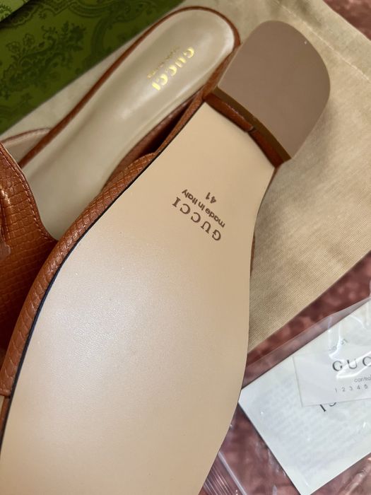 Klapki Gucci 40 skora naturalna nowe unikat