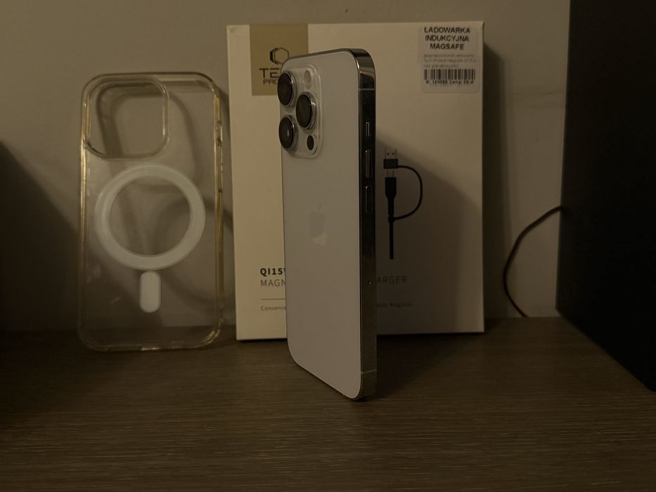 iPhone 14 Pro 128gb Bialy srebrny 128gb stan idealny!