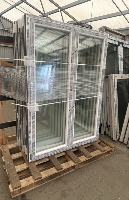 Okno tarasowe 2-skrzydłowe PCV, nowe, białe 146 x 205 i inne!!!