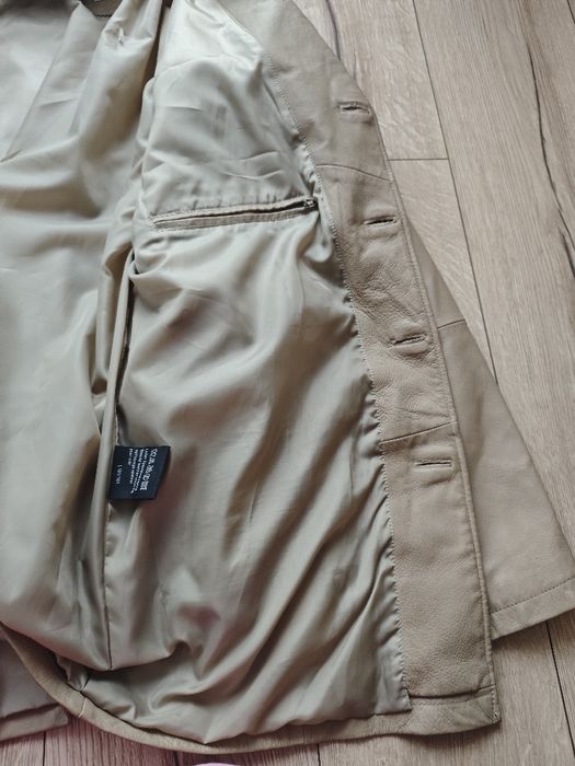 Skórzana piaskowa kurtka męska Umberto Rosetti – 100% Skóra Naturalna