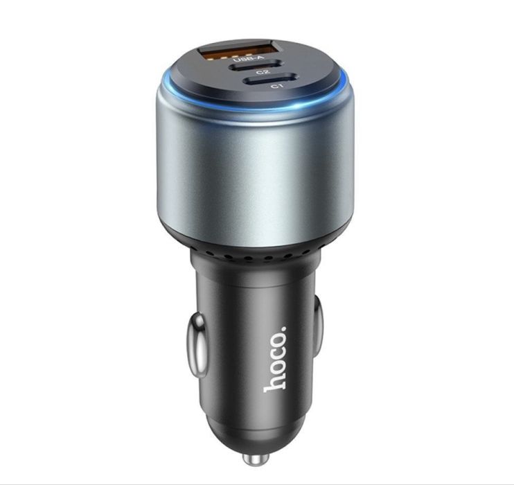 Мощное Авто Зарядное 95W Hoco NZ9 USB + 2Type-C для ноутбука/телефона