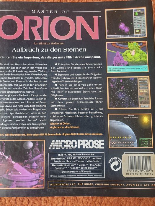 Компьютерная игра Master of Orion в коробке, дискеты