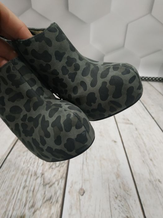 Botki DAMSKIe buty na platformie rozmiar 38 na szpilce w panterkę sexy
