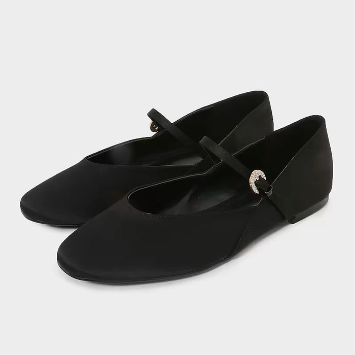 Балетки ZARA чорні атласні
