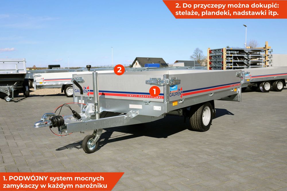 Przyczepka GAUPEN 251x149x30 cm N13 251 HL NEPTUN Hochlader GN256 1.3T