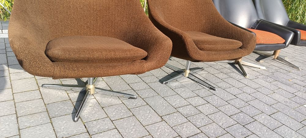 Fotele Obrotowe PRL Bauhaus DDR  PRL Obrotowe Muszelka 4 sztuki