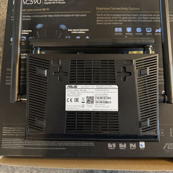 Router WiFi Asus AC1500 Dual Band, Nodel: RT-AC59U