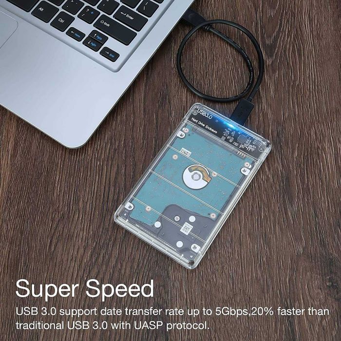 POSUGEAR Caixa Externa p/Disco Duro 2.5" USB 3.0 [Transparente]