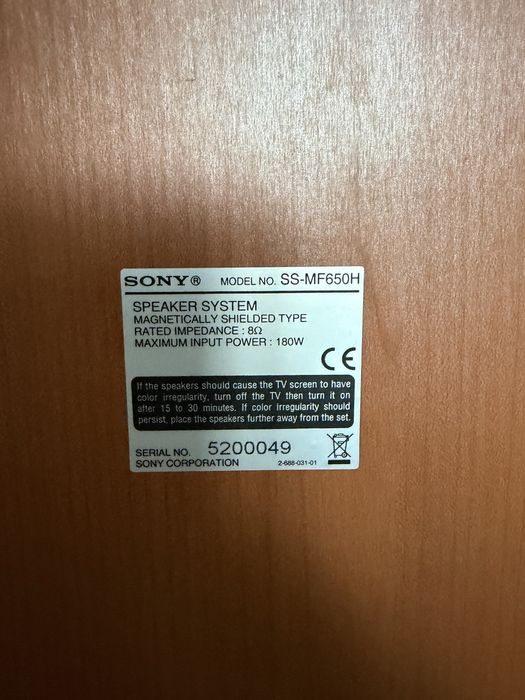 Komumny zestaw SONY SS-MF650H