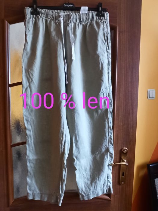 Lniane spodnie damskie rozmiar L