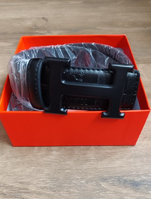 Nowy pasek Hermes czarny męski