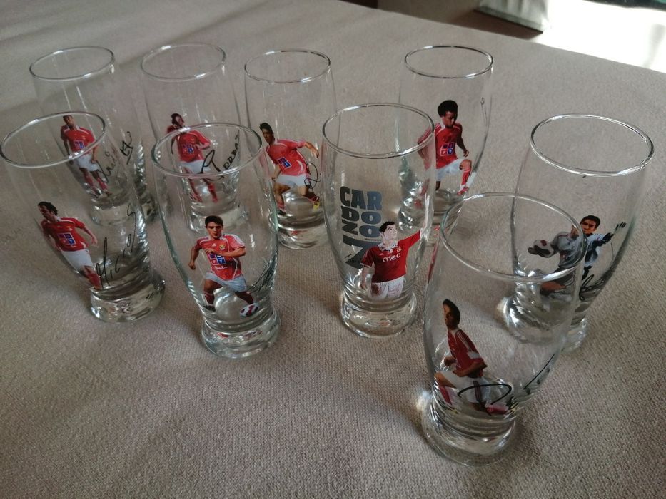 Coleção de 9 copos do Benfica