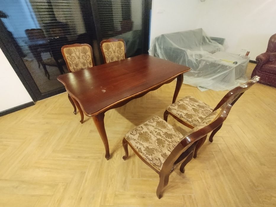 Stół krzesła Ludwik barokowe koplet salon lite.drewno