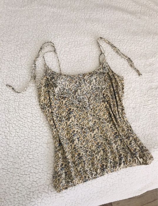 Wiązana bluzka w kwiaty na ramiączkach H&M 38 (M)