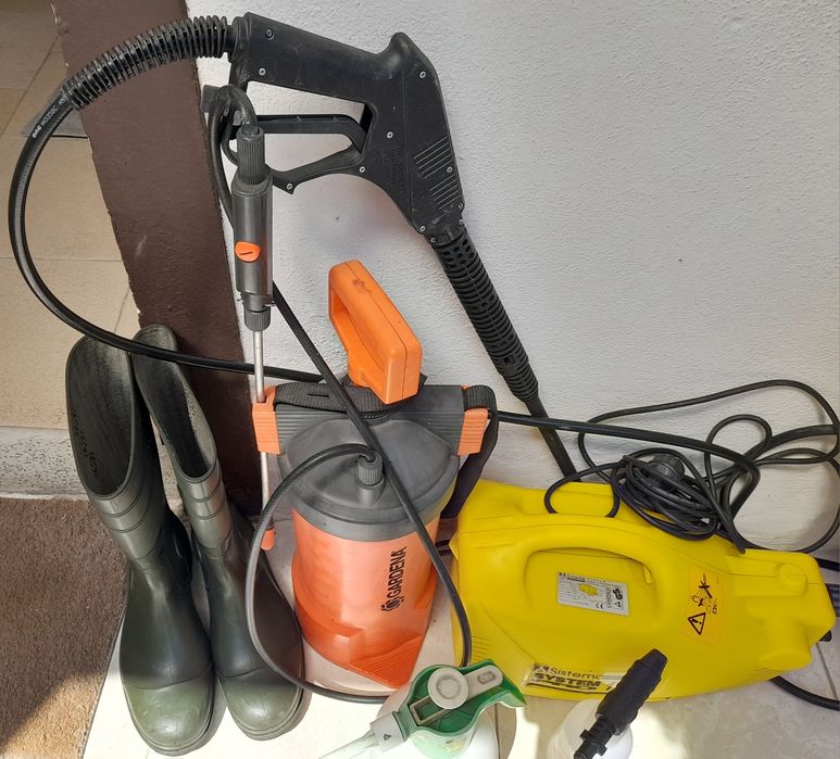 Lavadora de alta pressão, pulverizador, galochas